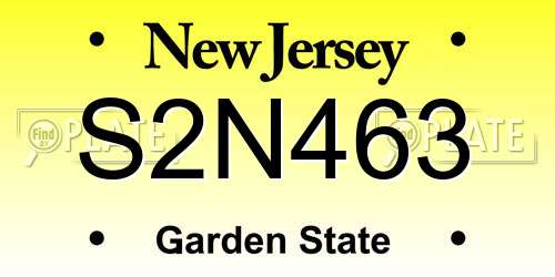 S2N463 New Jersey License Plate