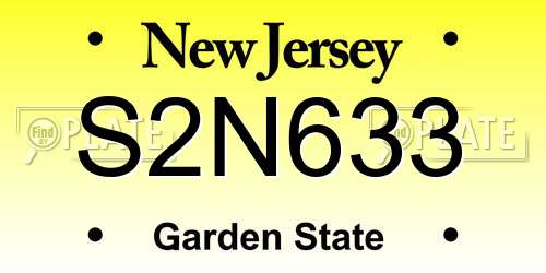 S2N633 New Jersey License Plate