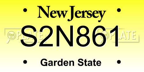 S2N861 New Jersey License Plate