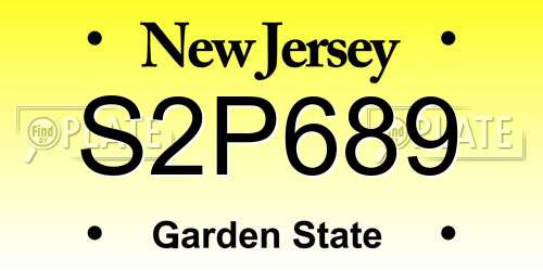 S2P689 New Jersey License Plate