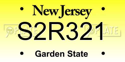 S2R321 New Jersey License Plate