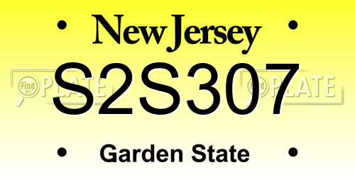 S2S307 New Jersey License Plate