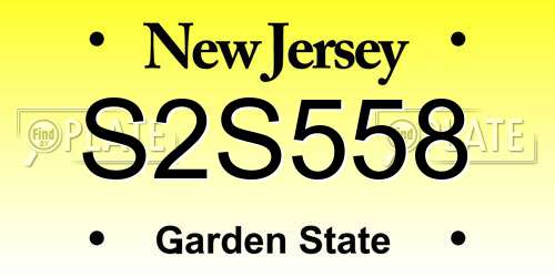 S2S558 New Jersey License Plate