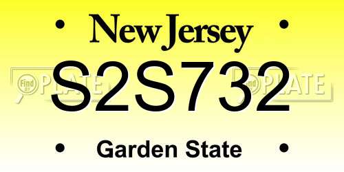 S2S732 New Jersey License Plate
