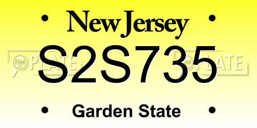S2S735 New Jersey License Plate
