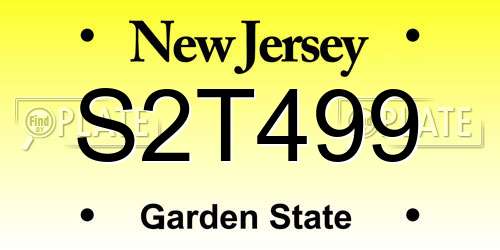 S2T499 New Jersey License Plate