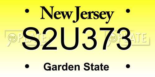 S2U373 New Jersey License Plate