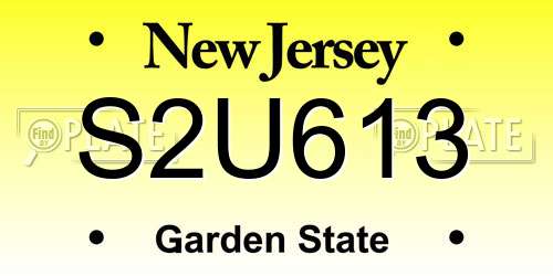 S2U613 New Jersey License Plate
