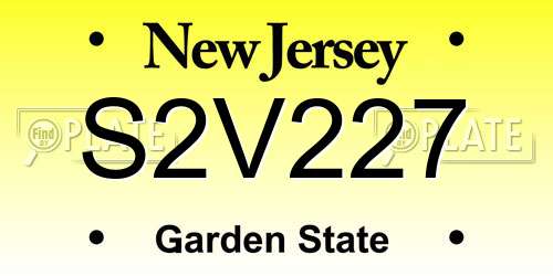 S2V227 New Jersey License Plate