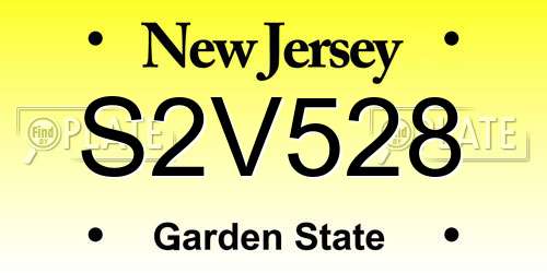 S2V528 New Jersey License Plate
