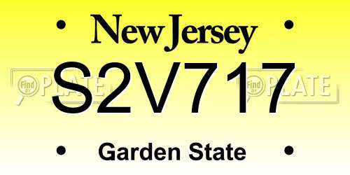 S2V717 New Jersey License Plate