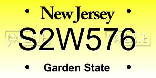 S2W576 New Jersey License Plate