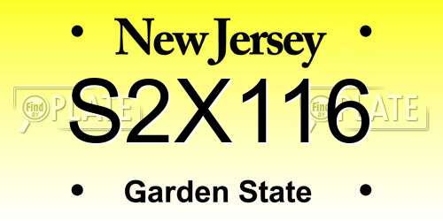 S2X116 New Jersey License Plate