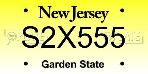 S2X555 New Jersey License Plate