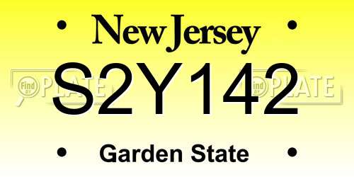 S2Y142 New Jersey License Plate