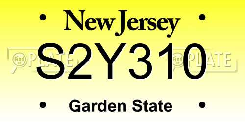 S2Y310 New Jersey License Plate
