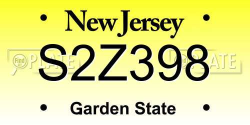 S2Z398 New Jersey License Plate