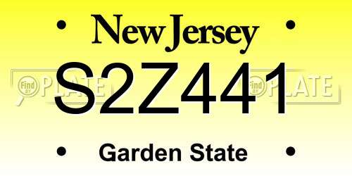 S2Z441 New Jersey License Plate