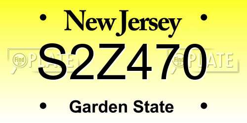 S2Z470 New Jersey License Plate