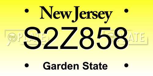 S2Z858 New Jersey License Plate