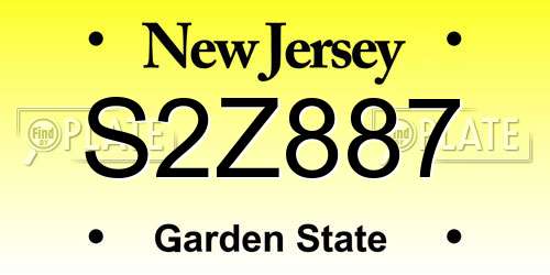 S2Z887 New Jersey License Plate