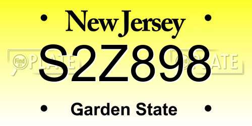 S2Z898 New Jersey License Plate