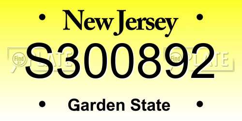 S300892 New Jersey License Plate