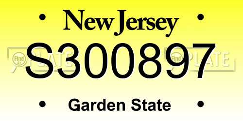 S300897 New Jersey License Plate