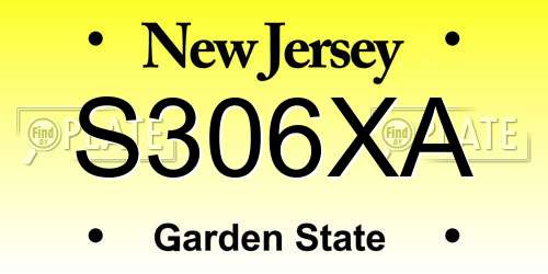 S306XA New Jersey License Plate