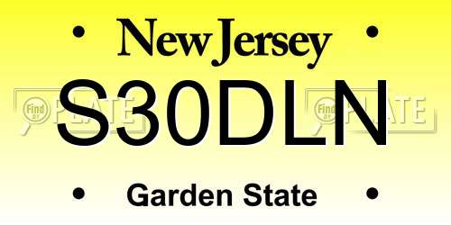 S30DLN New Jersey License Plate