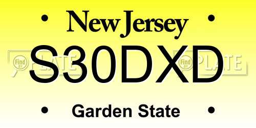 S30DXD New Jersey License Plate