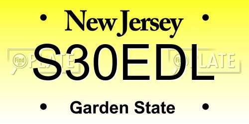 S30EDL New Jersey License Plate