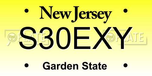 S30EXY New Jersey License Plate