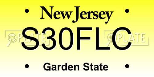 S30FLC New Jersey License Plate