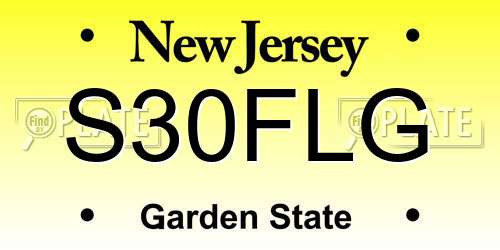 S30FLG New Jersey License Plate