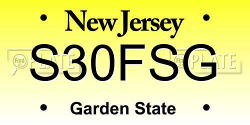 S30FSG New Jersey License Plate
