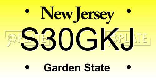 S30GKJ New Jersey License Plate