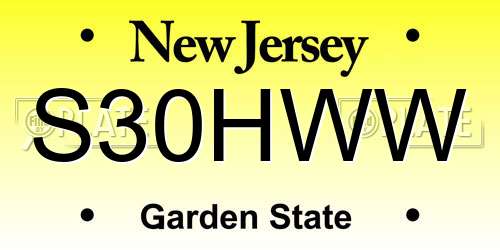 S30HWW New Jersey License Plate