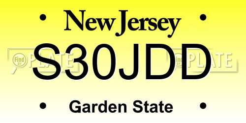 S30JDD New Jersey License Plate