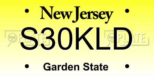 S30KLD New Jersey License Plate