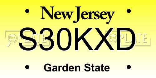 S30KXD New Jersey License Plate