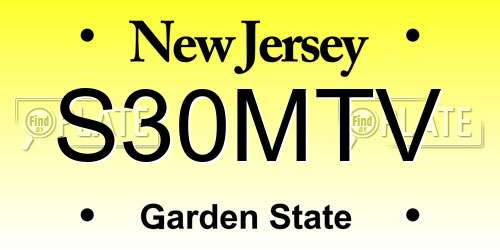 S30MTV New Jersey License Plate
