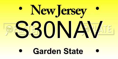 S30NAV New Jersey License Plate