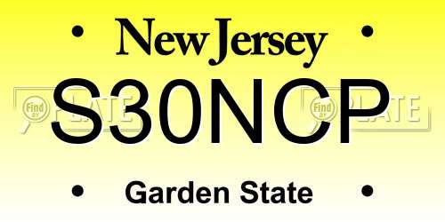 S30NCP New Jersey License Plate