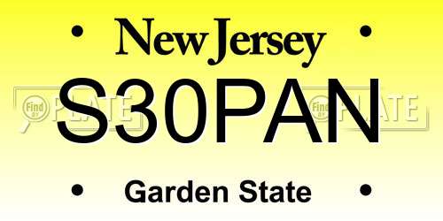 S30PAN New Jersey License Plate