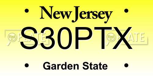 S30PTX New Jersey License Plate