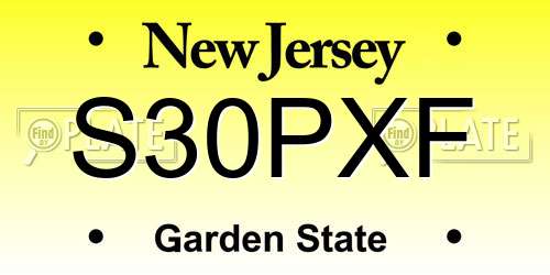 S30PXF New Jersey License Plate