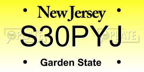 S30PYJ New Jersey License Plate