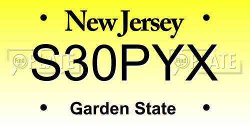 S30PYX New Jersey License Plate