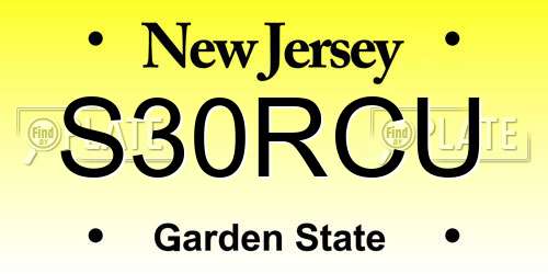 S30RCU New Jersey License Plate